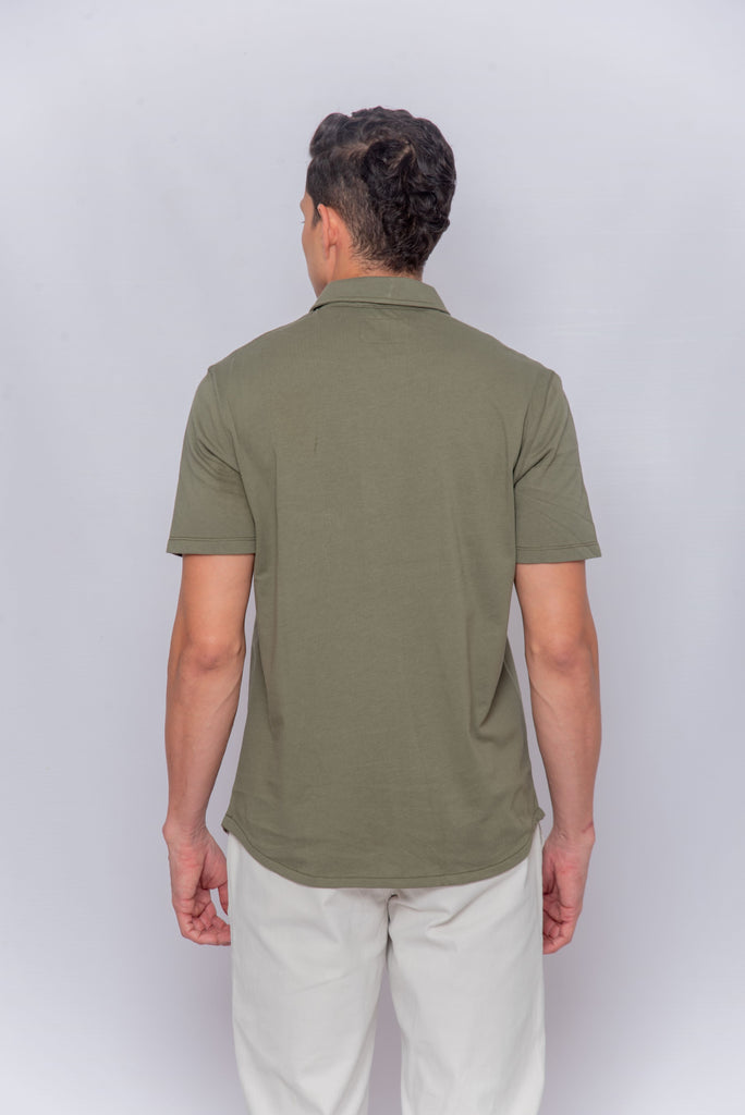 Men's UPF 50 Sun Protective Polo Short Sleeve Olive | Soteria