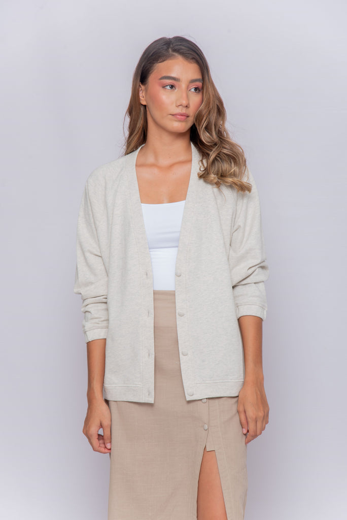 Women's UPF 50 Sun Protective Cardigan Sweater Grey | Soteria