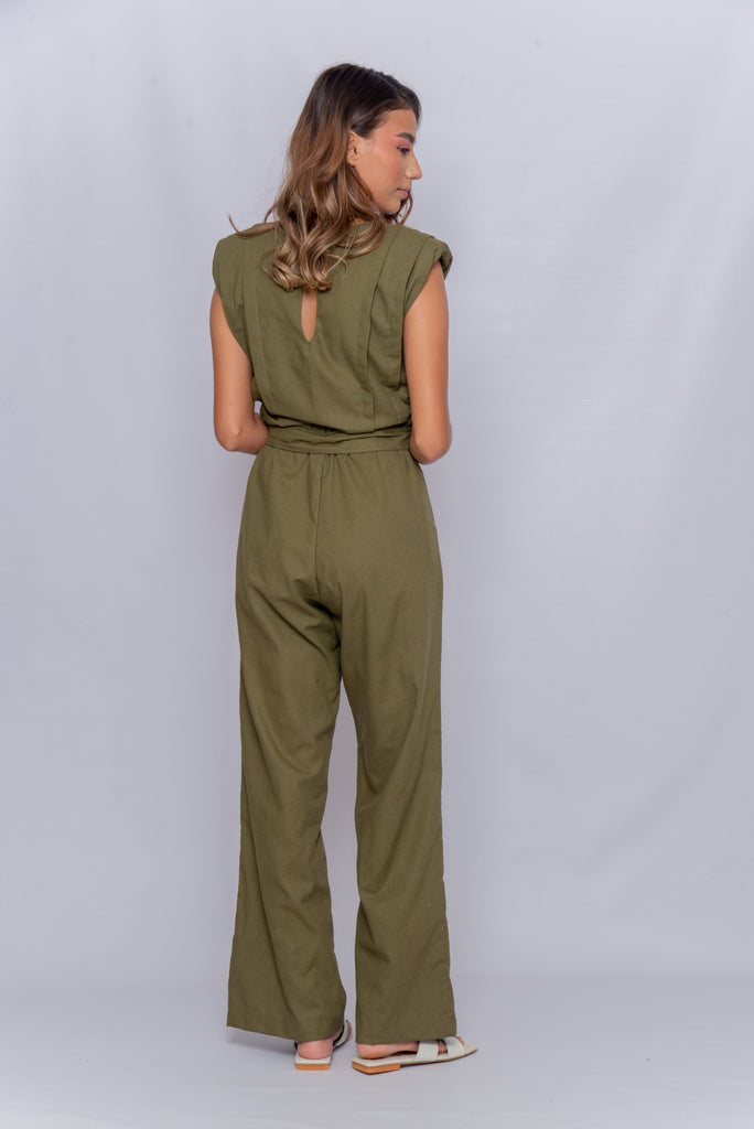 Women's UPF 50 Sun Protective Jumpsuit Olive Green | Soteria