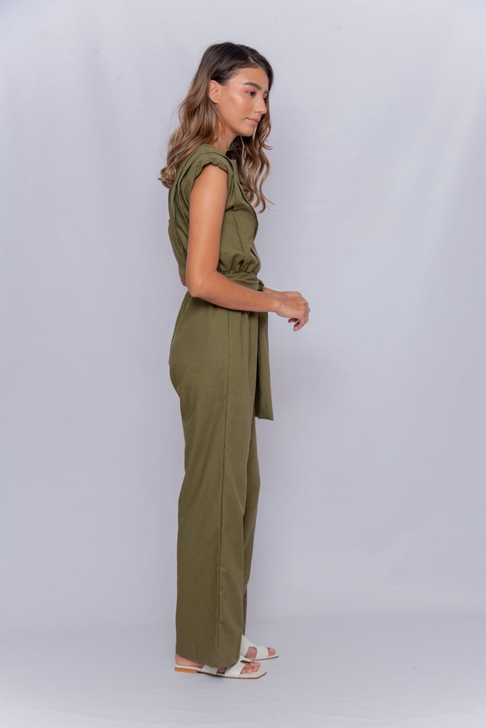 Women's UPF 50 Sun Protective Jumpsuit Olive Green | Soteria